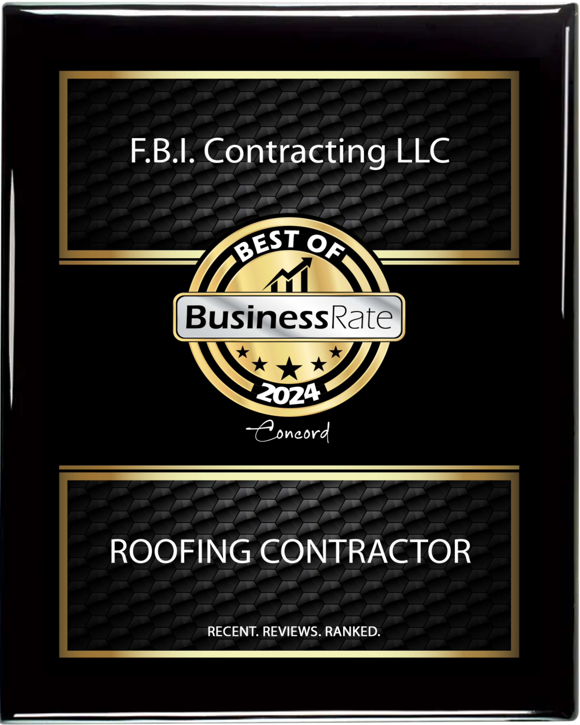 F.B.I  Contracting LLC - plaque award